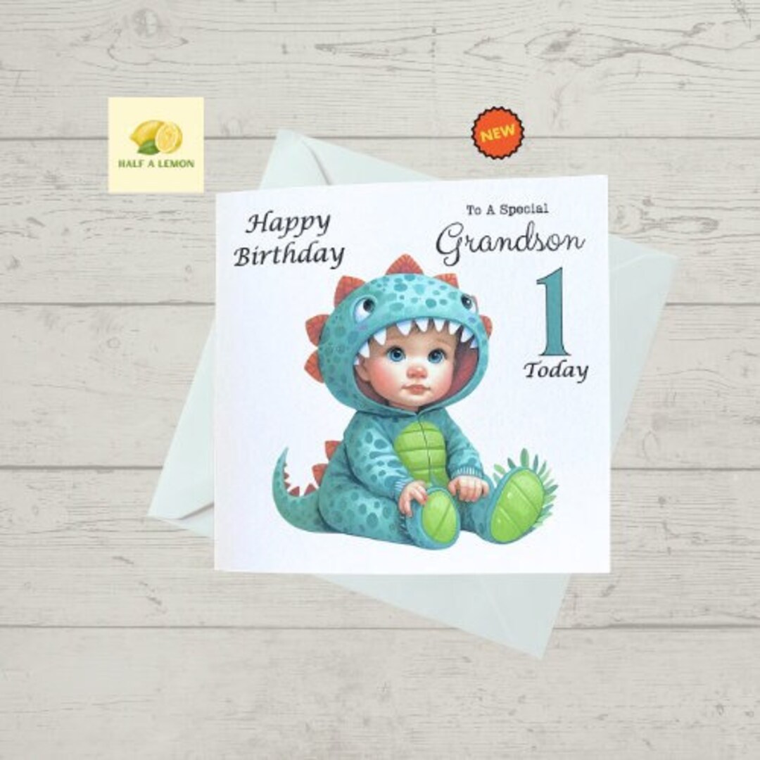 First Birthday Card for Grandson, 1st Birthday Card for Grandson, Great ...
