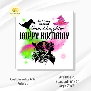 Carte d'anniversaire pour arrière-petite-fille, petite-fille, fille, arrière-nièce, nièce, maman tante, grand-mère, belle-sœur, cadeau de sorcellerie