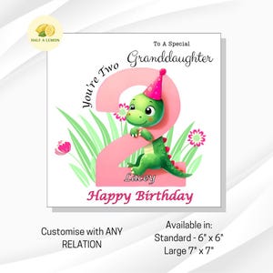 Carte de 2e anniversaire, pour fille, pour toute relation, arrière-petite-fille, petite-fille, fille, arrière-petite-nièce, sœur, cadeau, elle, 2 ans aujourd'hui,