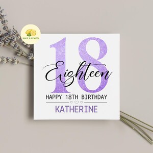 Personalised 18th Birthday Card For Daughter, Niece, Sister, Girlfriend - Pink
