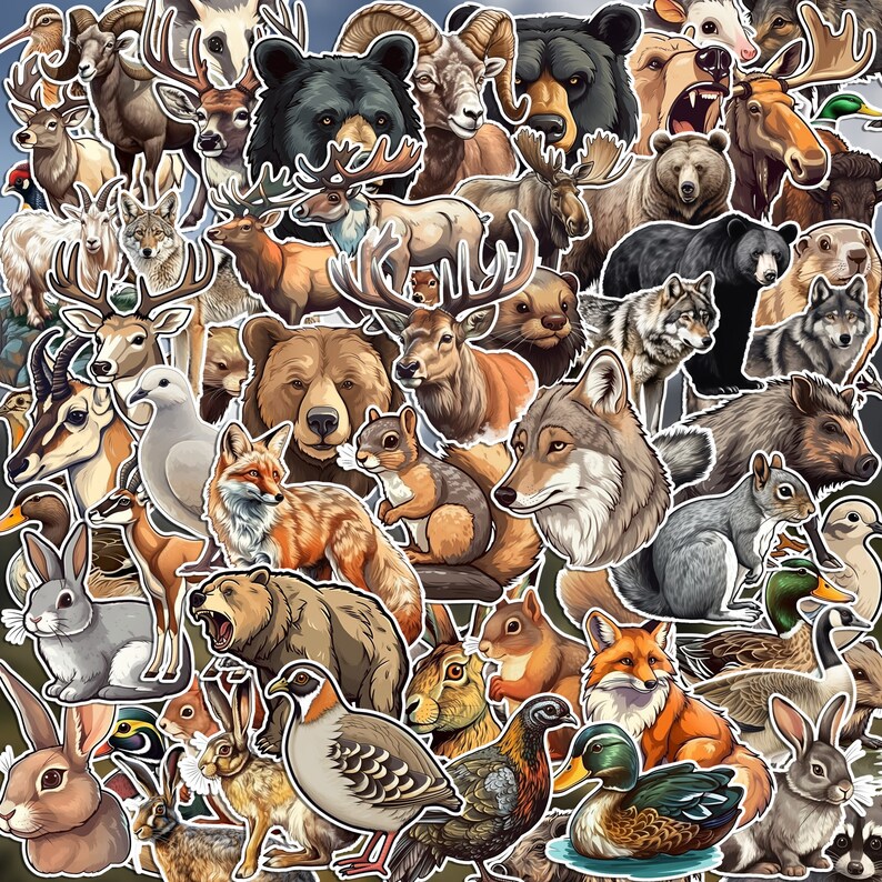 Animal Megapack Over 60 Different Animal Stickers Etsy