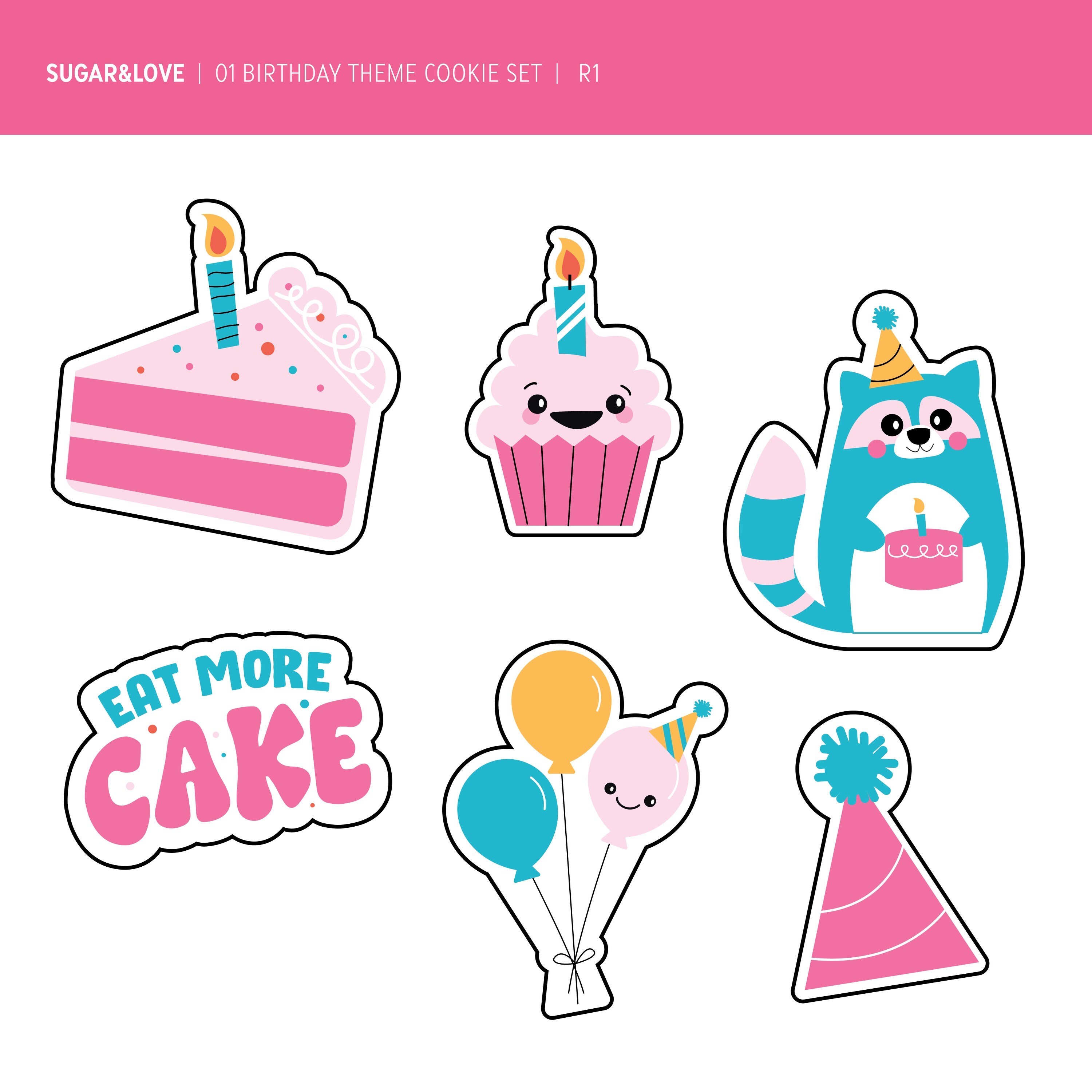 Birthday Cookie Cutters Cute Birthday Party Set of 6 Etsy