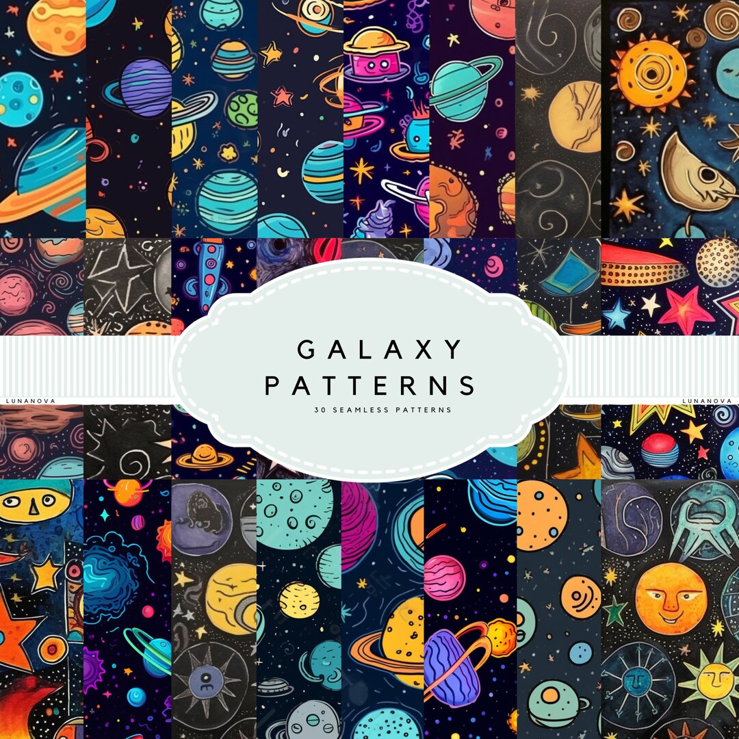 Galaxy Digital Pattern Pack of 30 Seamless Patterns - Etsy