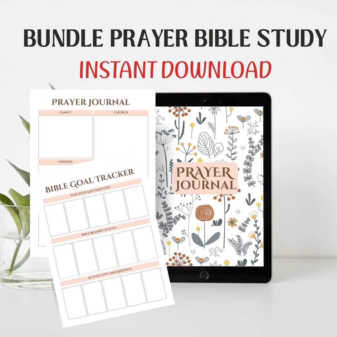 Faith Prayer Bundle, Prayer Journal Printable Bundle, Bible Goal Tracker, Bible & Group Bible ...