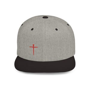 3 Nail Cross Embroidered Flat Bill Snapback, Christian Hat, Bible Group, Inspirational Gift, Jesus Cap, Pastors Gift