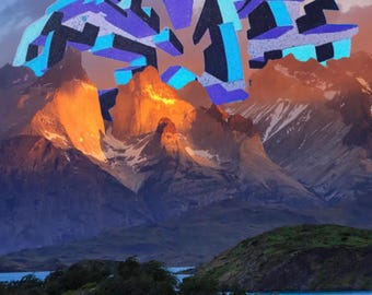Sky Breaker” – Futuristic Graffiti Over Nature. Digital Art Download