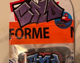 Graffiti Tech Deck – Custom Art Deck with Packaging. Unassembled.