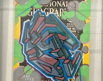 National Geographic Hand painted Graff style magazine. Ships free