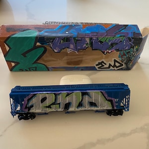 アメリカ ハンドメイド 手描き ガラス オーナメント 箱入り 電車 鉄道