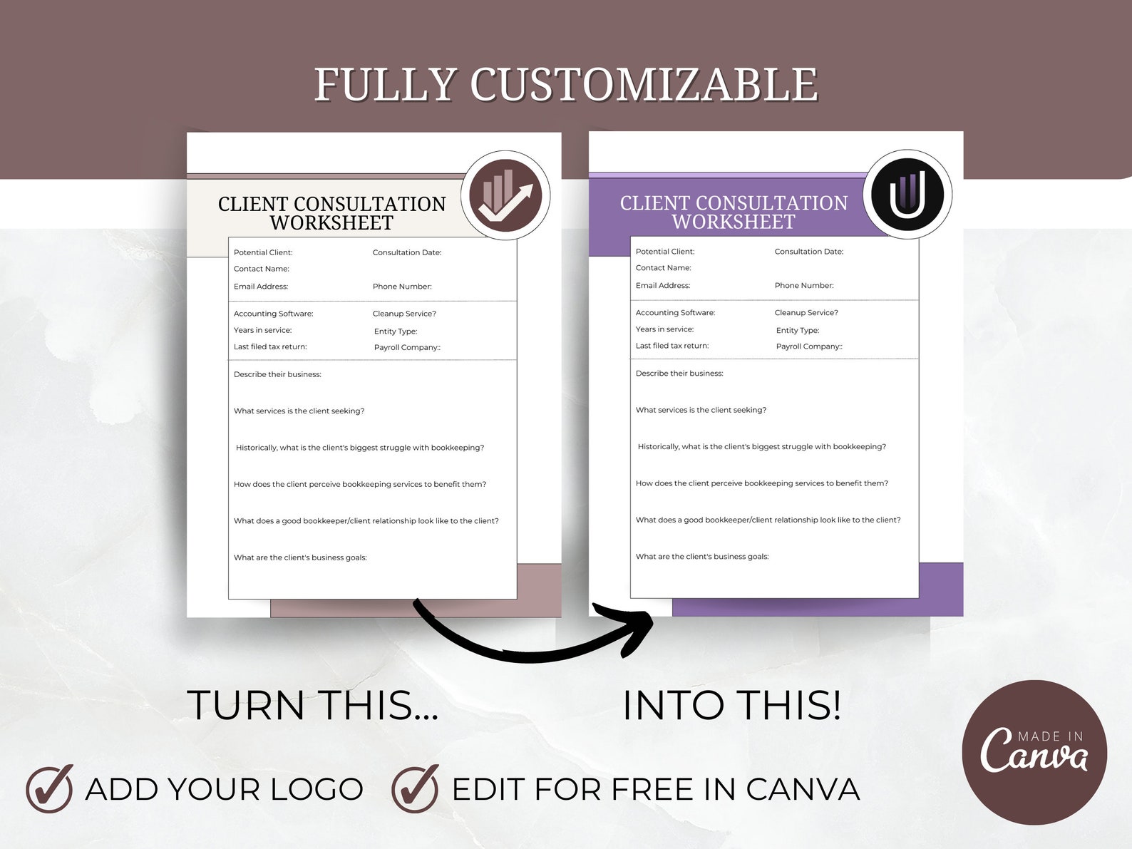 Editable Consultation Worksheet Bookkeeping Firm; Client Acceptance ...