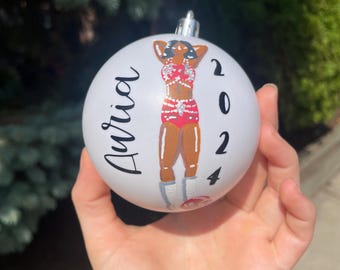 Custom Majorette Baton Twirler Holiday Christmas Ornament