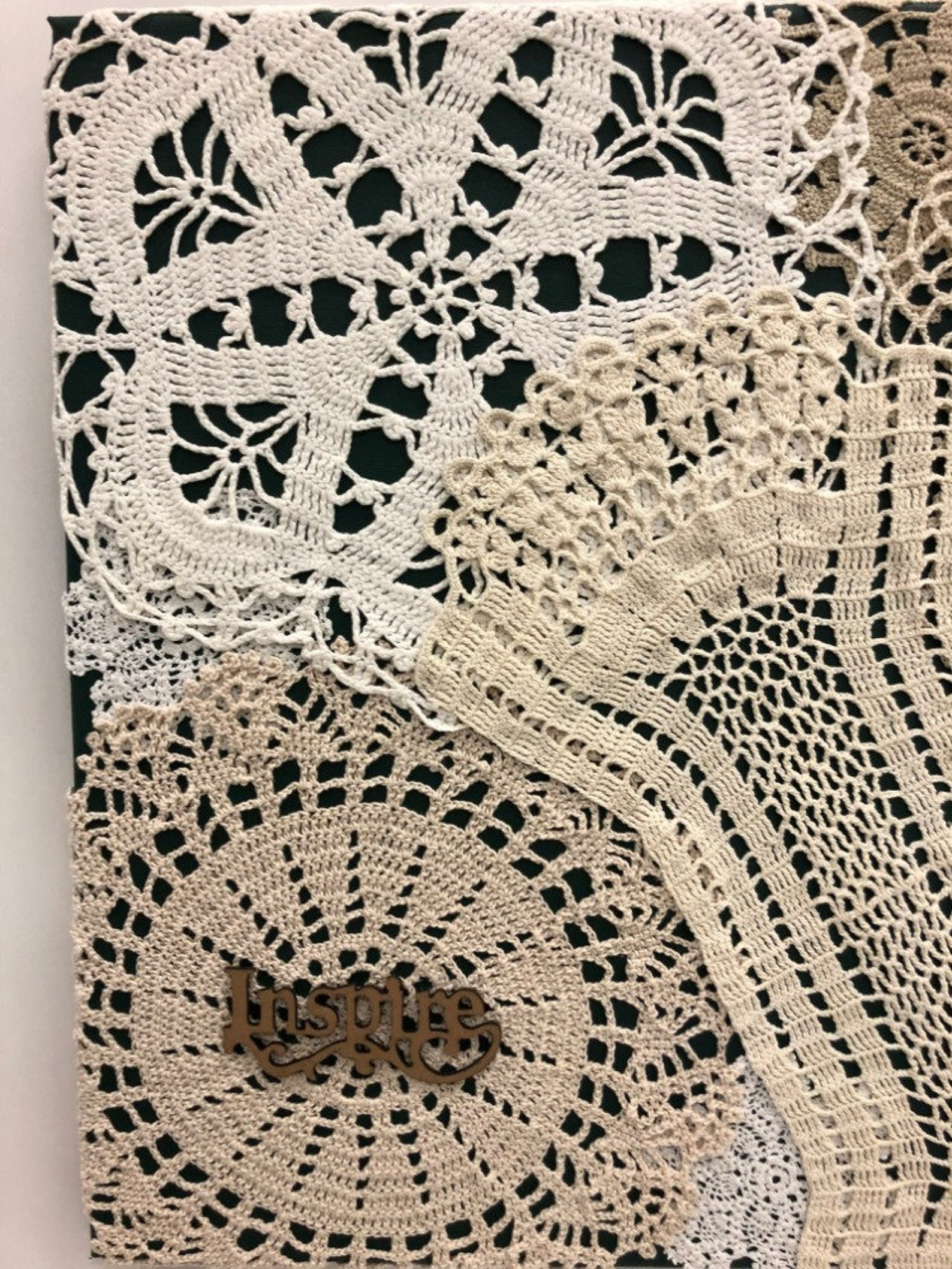 Vintage Doily Wall Art 16 X 20 166, Doily Design Originals, Shabby