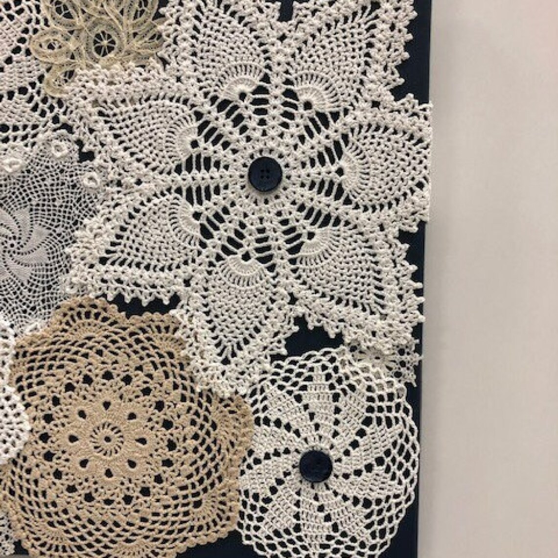 Vintage Doily Wall Art 16 X 20 163, Doily Design Originals, Shabby