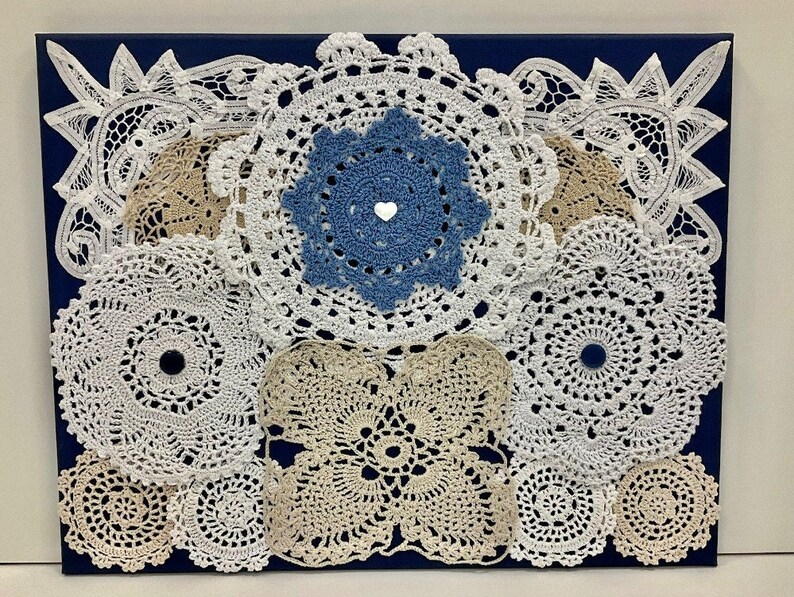 Vintage Doily Wall Art 16 X 20 167 Etsy