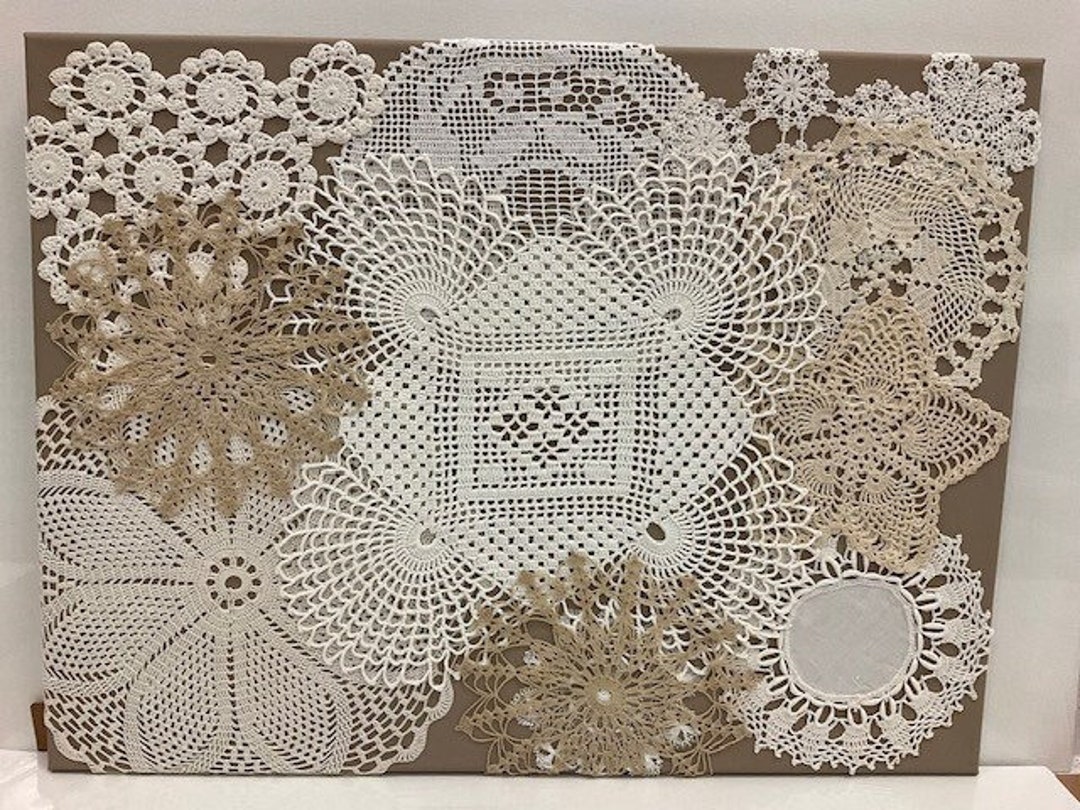 Vintage Doily Wall Art 18x24 1001 Etsy