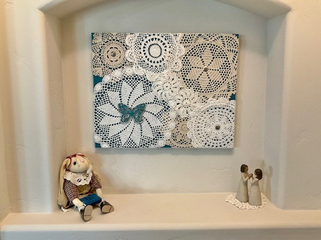 Vintage Doily Wall Art 16 X 20 163 Doily Etsy