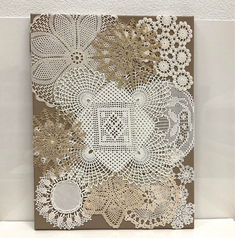 Vintage Doily Wall Art 18x24 1001 Etsy