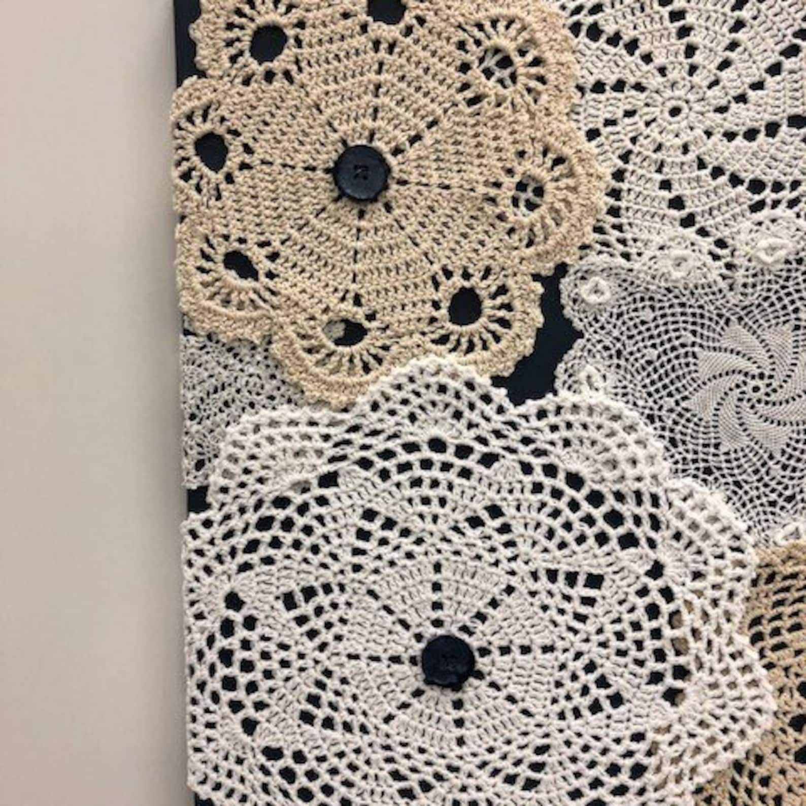 Vintage Doily Wall Art 16 X 20 163, Doily Design Originals, Shabby