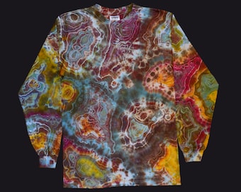 Microcosmic Long Sleeve Geode Tie Dye Shirt - M Shaka Wear 7.5 oz. 100% Cotton Super Max Heavy