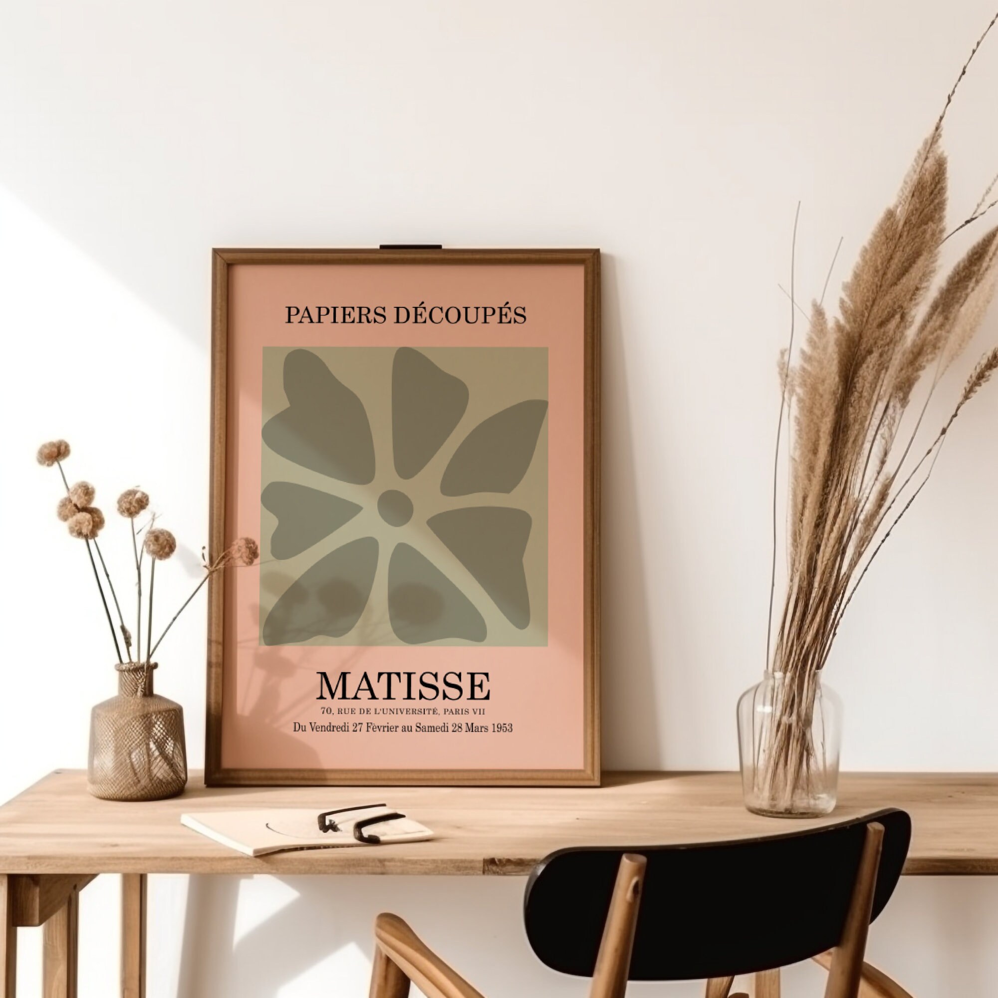 Henri Matisse Digital Sage Green Wall Poster Set of 3, Matisse Home Art