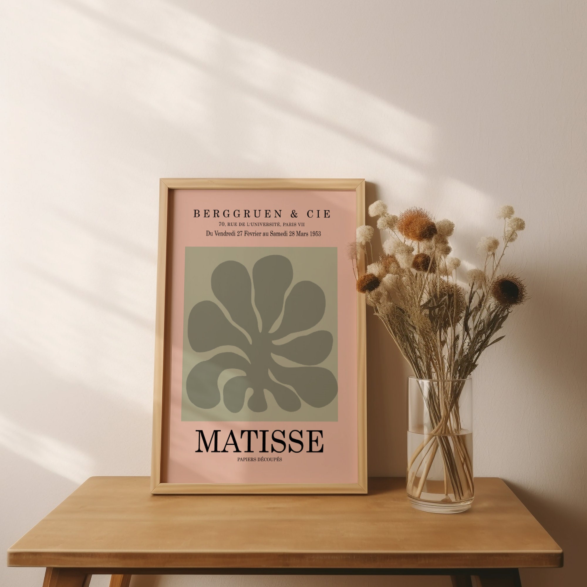 Henri Matisse Digital Sage Green Wall Poster Set of 3, Matisse Home Art