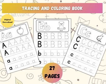 27 Printable Alphabet Tracing Coloring Pages Alphabet Tracing Worksheet Kids Worksheets Pre-school Worksheets Kindergarten learning For Kids