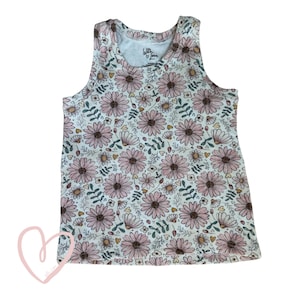 Handmade Bambus Baumwolle Kleinkind Mädchen Floral Tank Top