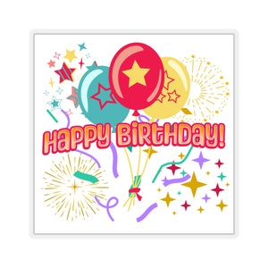 Happy Birthday Party Balloons Sticker