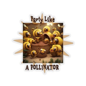 Feest als een Bestuiver Honey Bee Hive Party Sticker