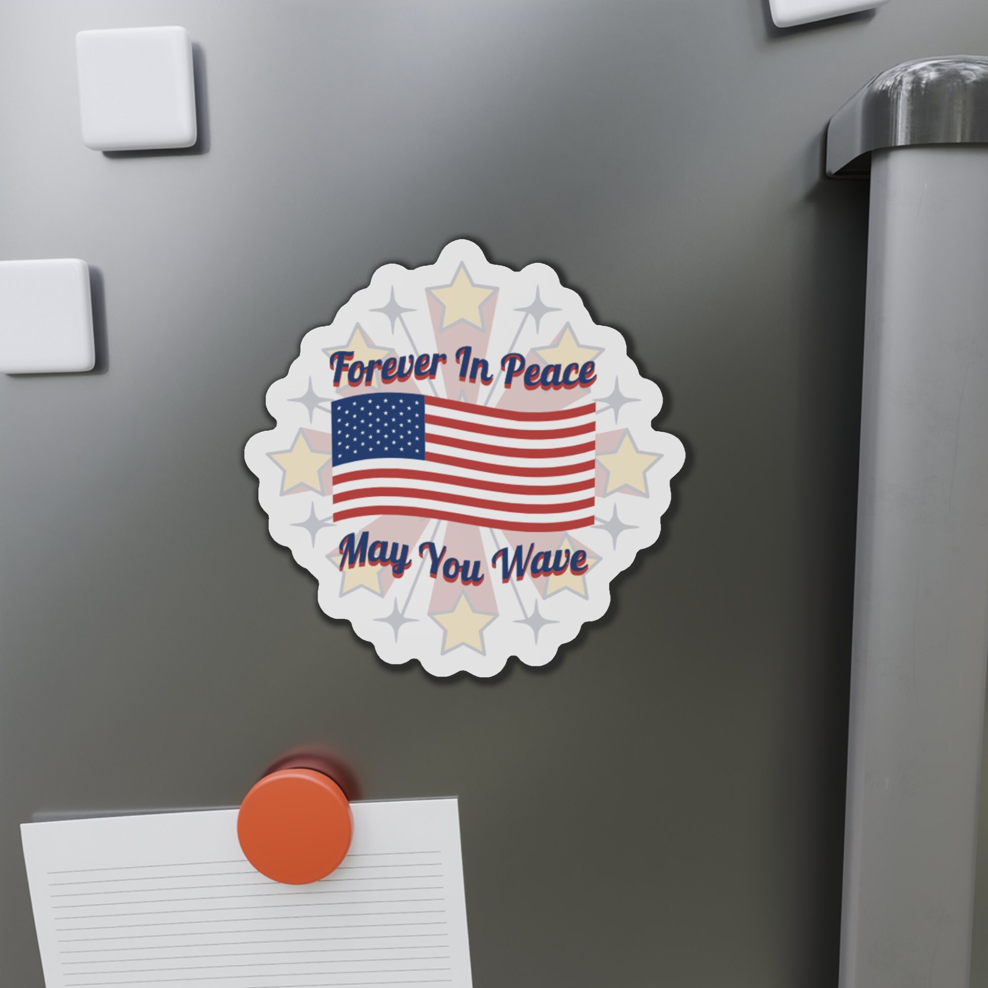 Magnet Patriotic American Flag Stars and Stripes Forever Waving in ...
