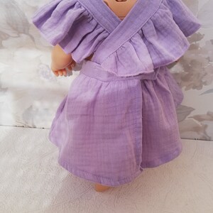 Puppenkleidung 43 cm Rosa Kleid mit Stirnband Puppenoutfit Babypuppe Baby Reborn Puppenkleidung Bild 4