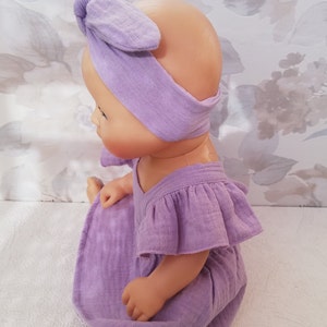 Puppenkleidung 43 cm Rosa Kleid mit Stirnband Puppenoutfit Babypuppe Baby Reborn Puppenkleidung Bild 5