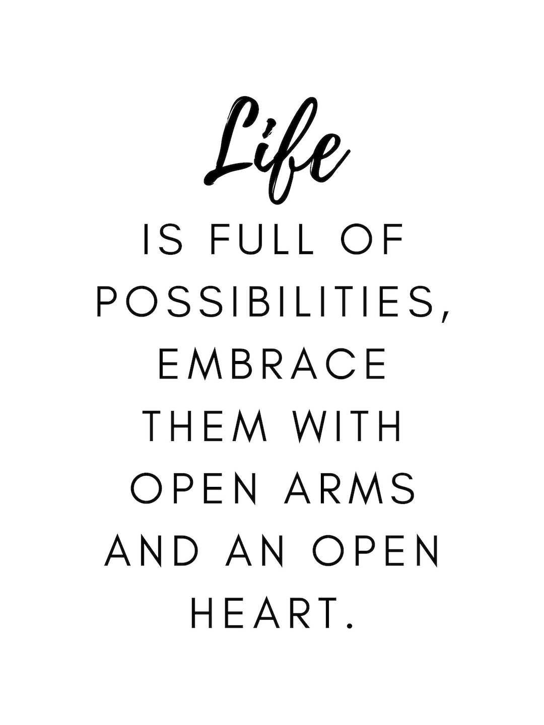 Life Inspirational Quote, Printable Wall Art, Positive Quotes, Quote