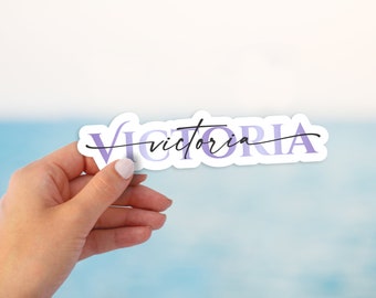 Personalized name sticker, Custom vinyl sticker, Gradient color name sticker, Holographic name sticker, water bottle sticker, FREE SHIPPING!