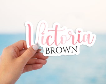 Personalized name sticker, Custom vinyl sticker, Gradient color name sticker, Holographic name sticker, water bottle sticker, FREE SHIPPING!