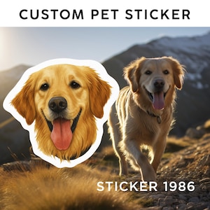 Custom Dog/Cat/Pet Stickers, Personalized dog sticker, custom dog sticker, dog face sticker, sticker of my dog, stickers of my pet