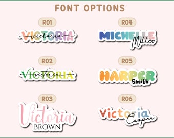 Personalized name sticker, Custom vinyl sticker, Gradient color name sticker, Holographic name sticker, water bottle sticker, FREE SHIPPING!