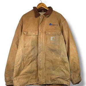 Vintage 1980s Distressed Carhartt Hooded Work Jacket