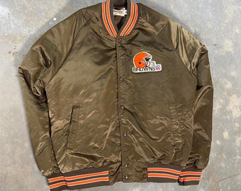 Vintage Cleveland Browns Chalk Line 90s Satin Bomber