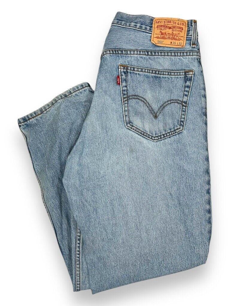 34x30 Vintage Levis 560 Made in USA Faded Light Wash Jeans