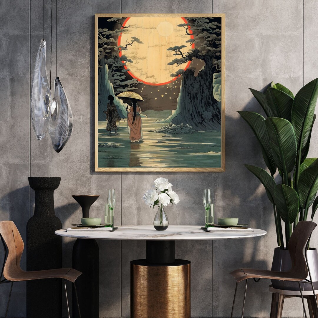 Minimalist Wall Asian Art Posters Asian Art Asian Art Print Etsy