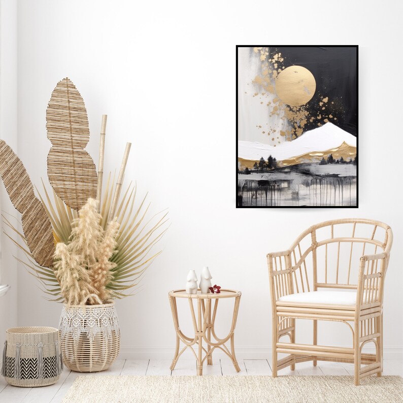 Black and Beige Abstract Modern Design, Neutral Wall Decor, Abstract Art Prints, Downloadable