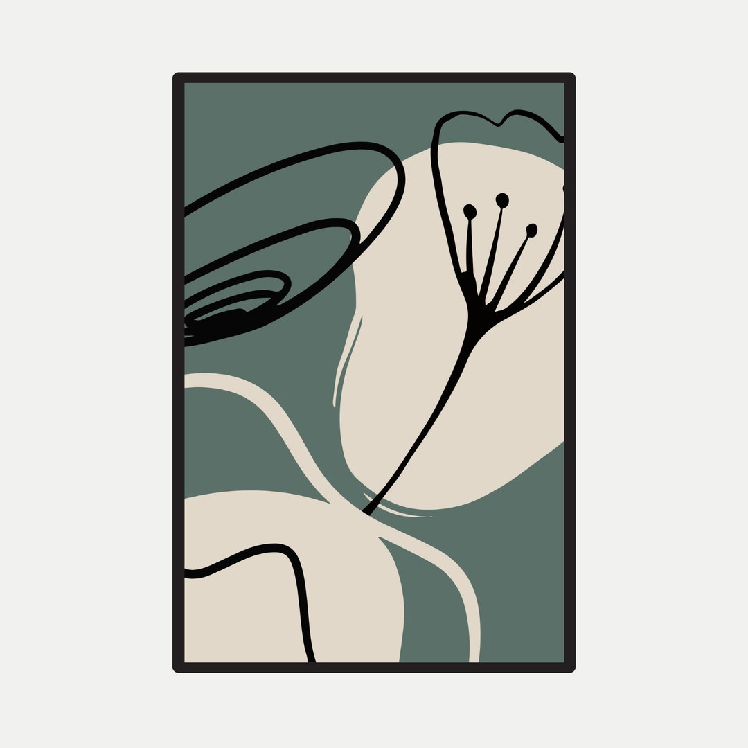 Boho Wall Art Sage Green Home Decor Earth Tone Poster Etsy