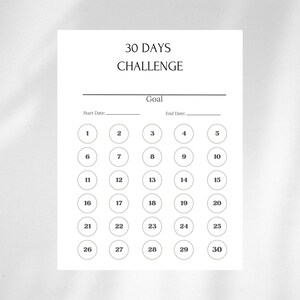 30 Days Challenge Template Goals Tracker PDF 30 Day Habit Tracker ...