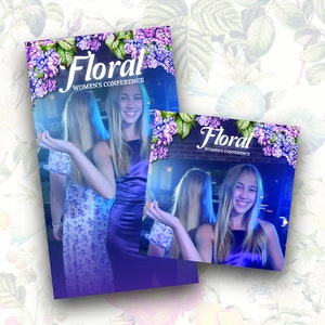 Purple Floral Lillies 360 Photo Booth Overlay - Custom Template