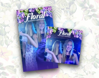 Purple Floral Lillies 360 Photo Booth Overlay - Custom Template