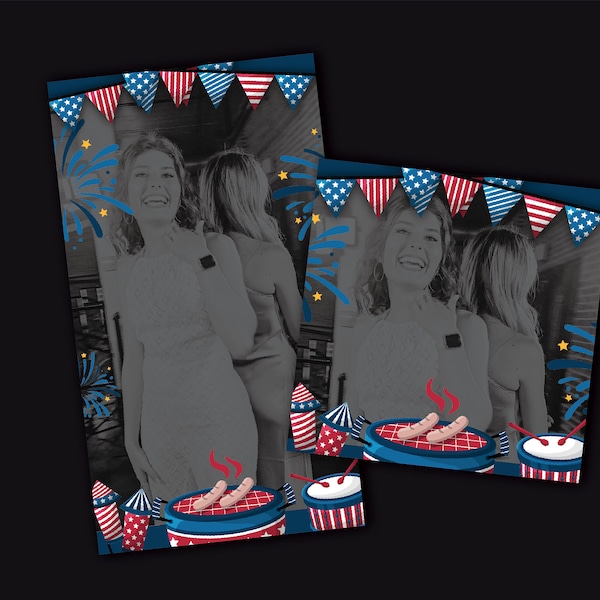 4th of July Overlay - Pre-made - 360 Photo Booth