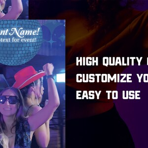 Blue Disco Ball - 360 Photo Booth Overlay - Custom Template for Prom, Anniversary, and Weddings image 2