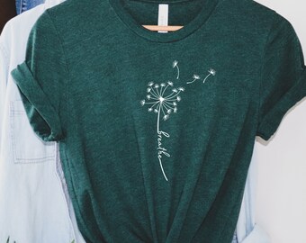 Respirez le T-shirt de pissenlit, la chemise de méditation, la chemise de yoga, la chemise de pissenlit, la chemise de détente, la chemise de fleur, la chemise de motivation