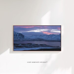 Frame Tv Digital Art | Samsung Tv Frame Art | Tv Frame Art Lake Painting | digital print wall art | instant download | mountainin  scene art